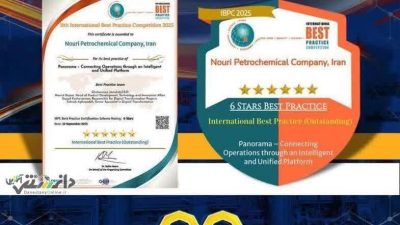 اهدای گواهینامه شش‌ستاره یازدهمین دوره مسابقات بین‌المللی تجربه برتر به شرکت پتروشیمی نوری