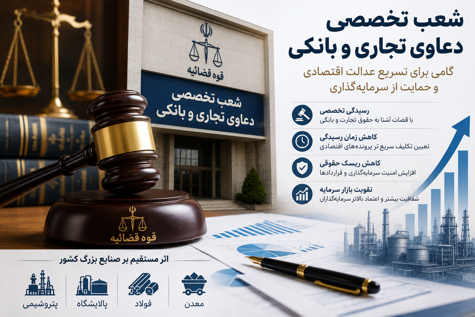 تشکیل شعب تخصصی دعاوی تجاری و بانکی؛ گامی برای کاهش ریسک حقوقی شرکت‌های بورسی