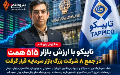 تاپیکو با ارزش بازار ۵۱۵ همت در جمع ۸ شرکت بزرگ بازار سرمایه قرار گرفت