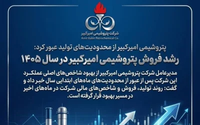 پتروشیمی امیرکبیر در مسیر بازگشت تولید؛ فروش ۱۰۷ هزار تن محصول در پنج ماه نخست ۱۴۰۵