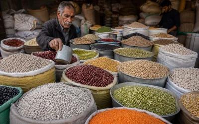 قیمت حبوبات و محصولات کشاورزی در بازار ۲۳ مهر ۱۴۰۵؛ بسته‌بندی و فله‌ای